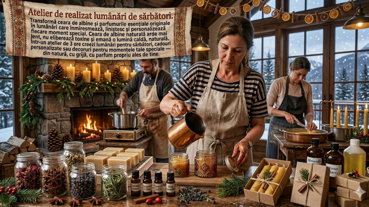 Atelier de realizat lumânări de sărbători